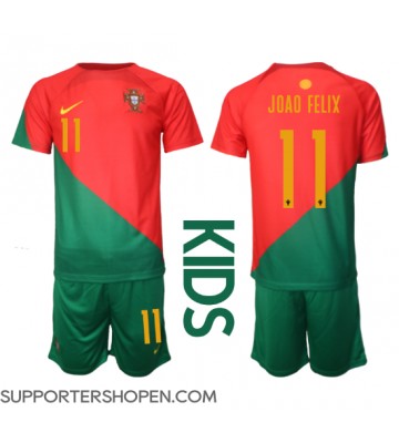 Portugal Joao Felix #11 Hemmatröja Barn VM 2022 Kortärmad (+ korta byxor)